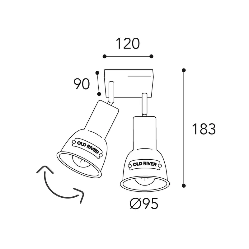 Lampa sufitowa Azali 1423.E27 2-pkt. mosiądz antyk
