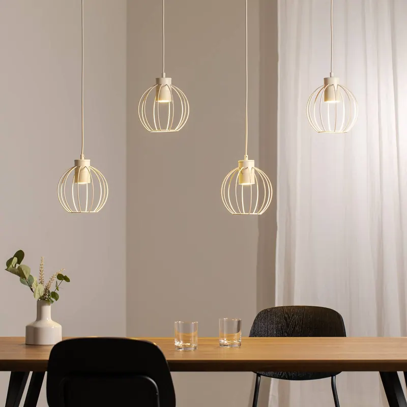 Lampa wisząca STARLIGHT, kremowy biały, 4-punktowa, długość 100 cm, metalowa