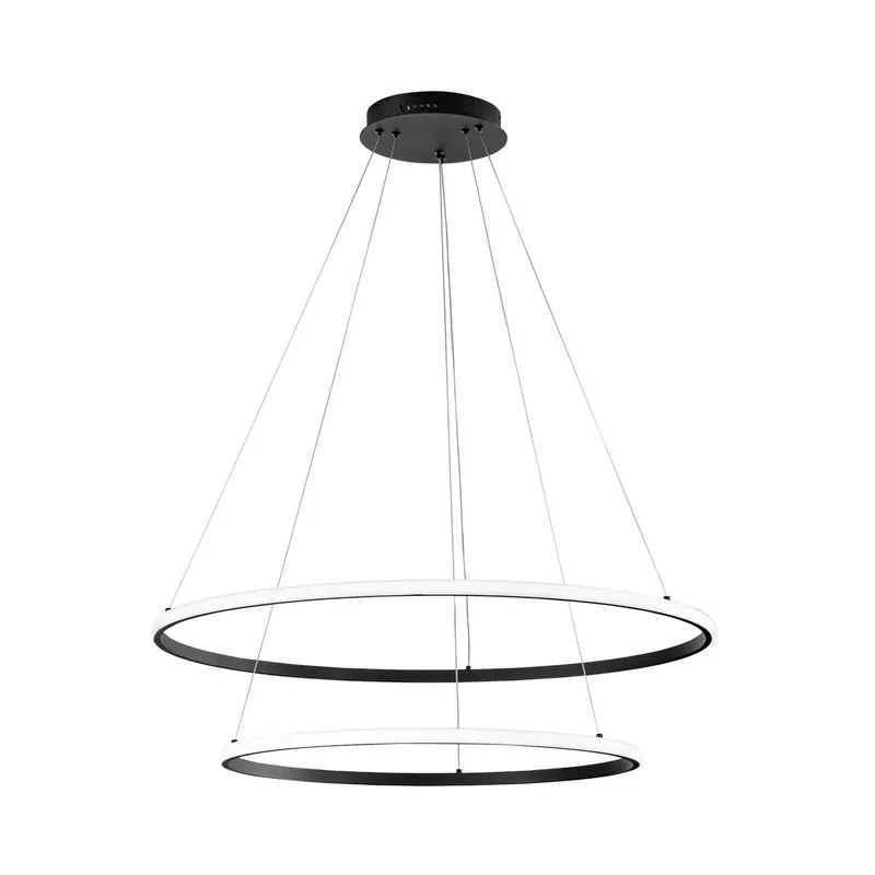 Lampa wisząca LED Axis, Ø 80/60 cm, czarna, metal, CCT