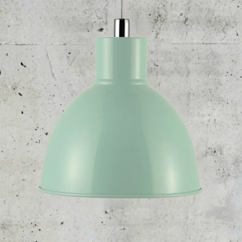 Lampa wisząca Pop z metalowym kloszem, zielona