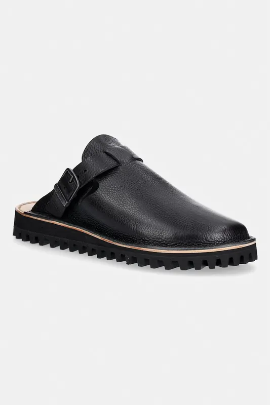 Fracap klapki skórzane Mules Nero
