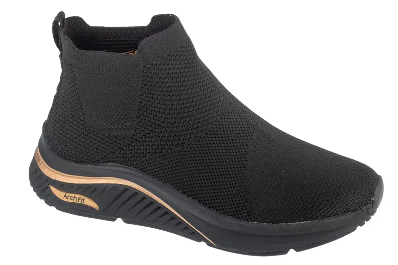 Skechers Arch Fit S-Miles - Sock Walk 155580-BBK, Damskie, Czarne, buty sportowe, tkanina, rozmiar: 39