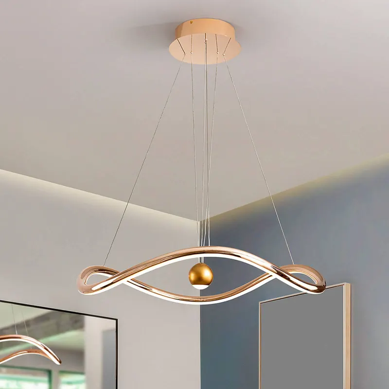 Inteligentna lampa wisząca LED Romina, Ø 78 cm, złoty metal CCT