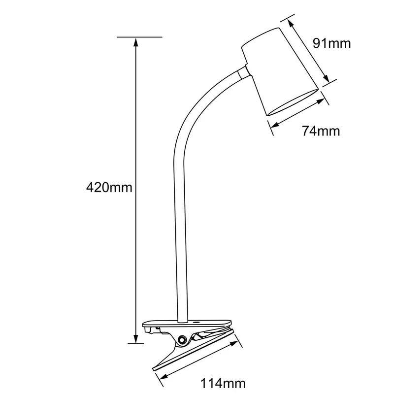 Lampa stołowa z klipsem LED Adda biała 3-stopniowa
