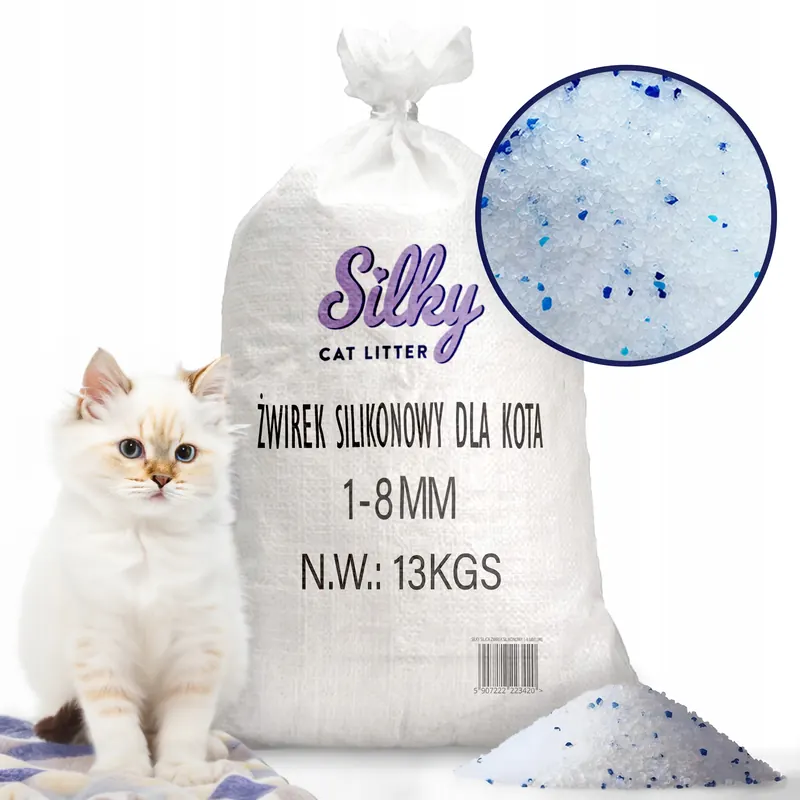 Żwirek silikonowy dla kota bezpyłowy Silky 13 kg Gruboziarnisty 1-8mm