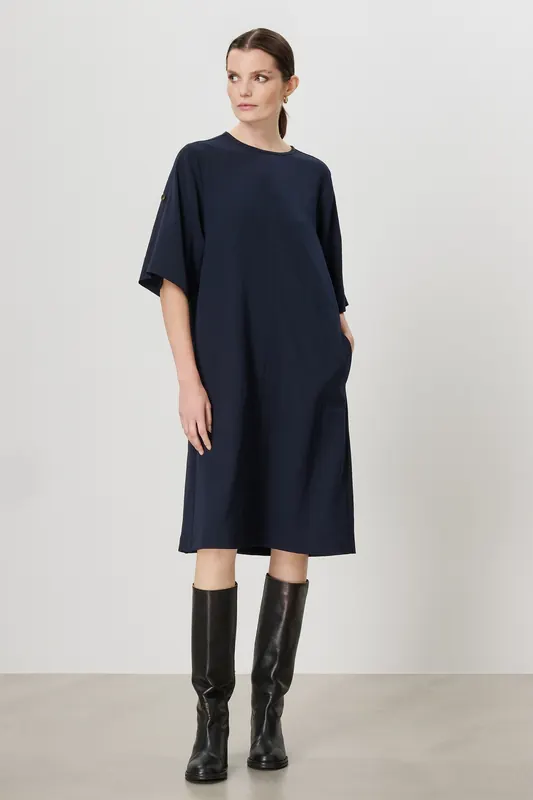 TRVL DRSS Clyde Dress Midnight Blue Maat: M | Blousejurken Outlet | Dames | Blauw