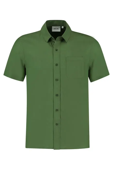 Shiwi Ethan Shortsleeve Shirt Cilantro Green Maat: XL | Casual Overhemden Outlet | Heren | Groen