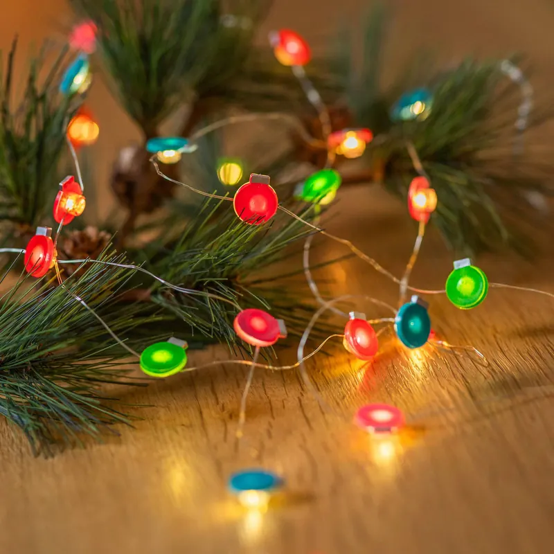 Łańcuch świetlny LED Motje, kule, czerwony, zielony, 320 cm