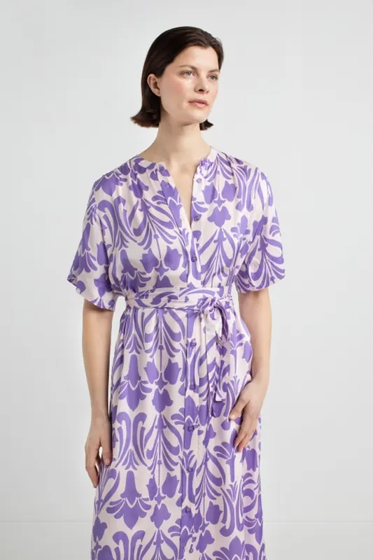 Josephine & Co Joelle Dress Purple Print Maat: 38 | Blousejurken Outlet | Dames | Paars