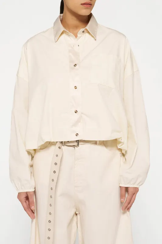 10DAYS Cropped Smoking Blouse Light Natural Maat: L | Overhemden Outlet | Dames | Beige
