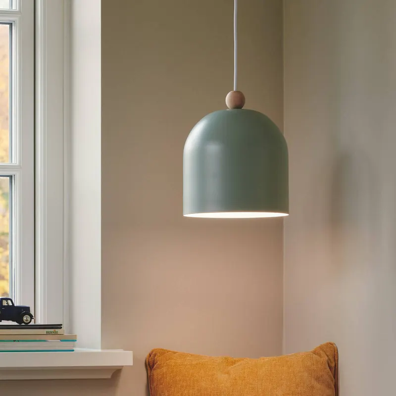 Lampa wisząca Gaston, metalowy klosz, zielony