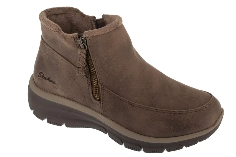Skechers Easy Going - Into Fall 168031-CHOC, Damskie, Brązowe, buty zimowe, skóra syntetyczna, rozmiar: 40