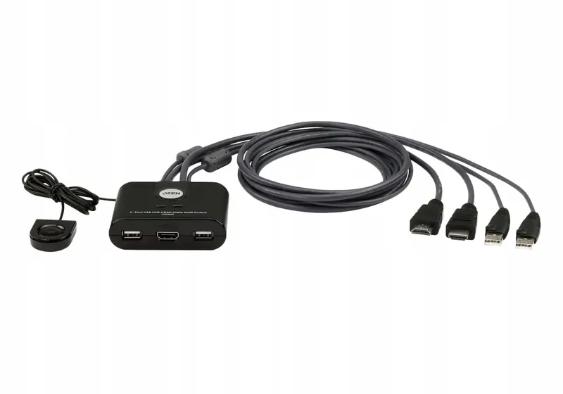 Aten 2-port mini Hdmi Kvm Usb, integrované kabely, tlačítko pro…