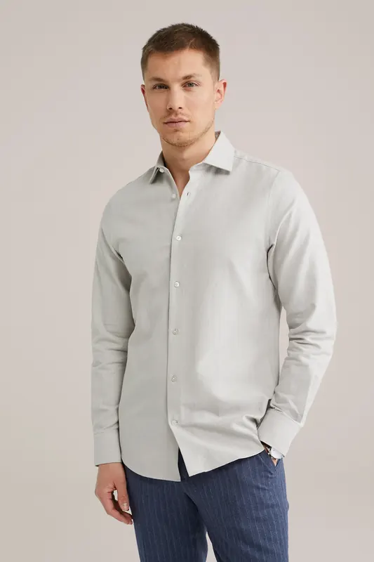 We Fashion Shirt Light Grey Maat: L | Zakelijke Overhemden Outlet | Heren | Grijs