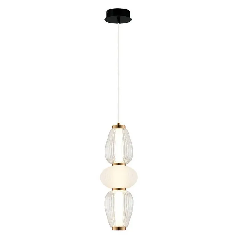Lampa wisząca LED Shiny, Ø 16 cm, przezroczysta/biała, szkło