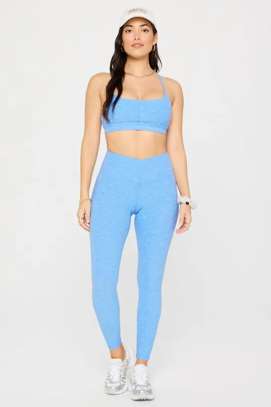 Fabletics Heatherflex Strappy Bra Bali Blue Heather Maat: M REG | BH's Outlet | Dames | Blauw