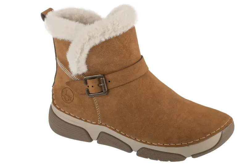 Rieker Booties 45966-20, Damskie, Brązowe, buty zimowe, skóra syntetyczna, rozmiar: 41