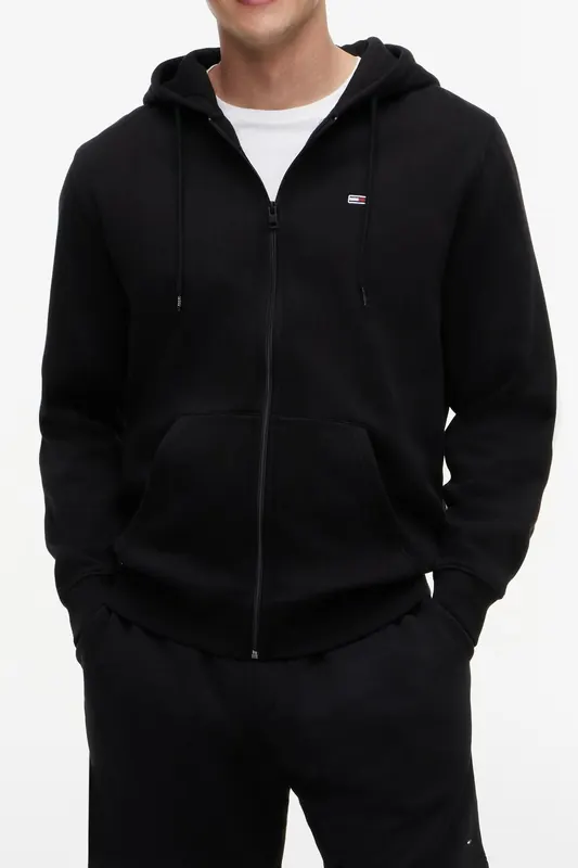 Tommy Hilfiger Tjm Reg Flag Zip Thru Black Maat: L | Hoodies Outlet | Heren | Zwart
