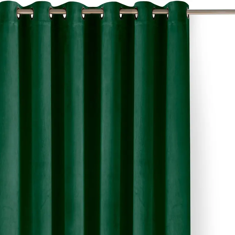 Zielona aksamitna zasłona częściowo zaciemniająca (dimout) 400x175 cm Velto – Filumi