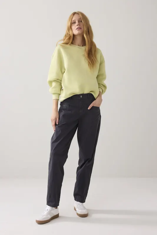 Summum Woman Tapered Aurora Stretch Twill Anthracite Maat: 36 | Broeken Outlet | Dames | Blauw