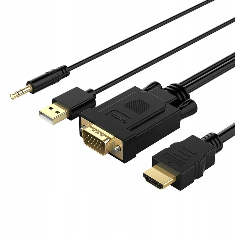 Kabel Orico Xd-vath Vga i mini jack 3.5 mm do Hdmi Full Hd 60 Hz z zasilani