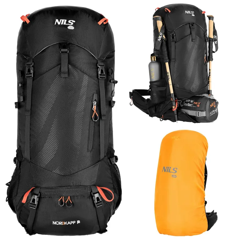 Plecak w góry trekkingowy 65L NILS CAMP NORDKAPP NC1992 czarny (one size)