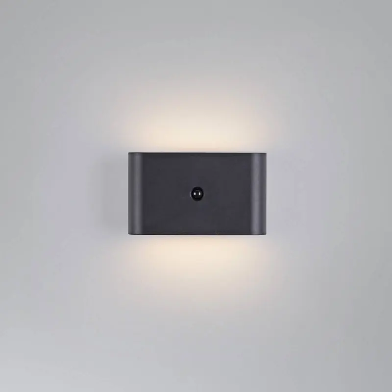 JUST LIGHT. kinkiet LED na akumulator Ziddy czarna Czujnik 3000 K