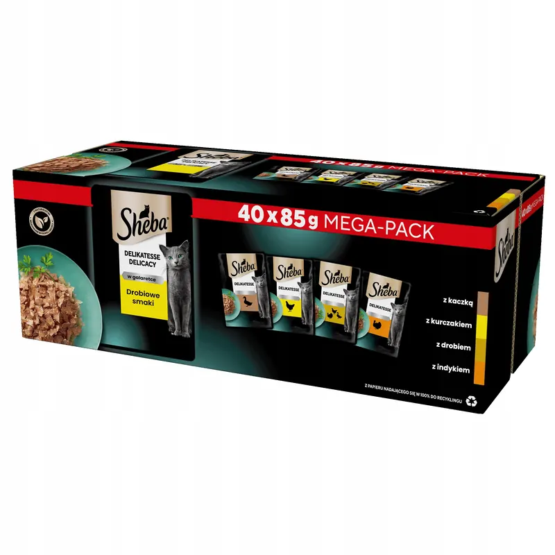 Sheba Delicacy Drobiowe Smaki Mokra Karma Dla Kota W Galaretce 40X85G