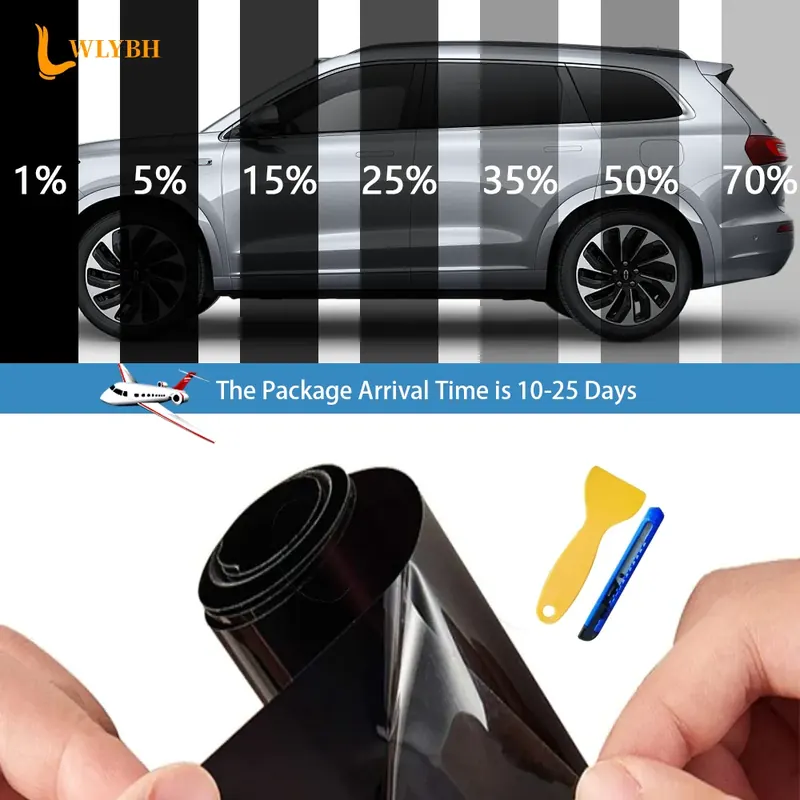 50/75x3/6m Folia przyciemniająca szybę samochodową Auto Vinyl Anti Look Dark Glass Sticker Folia Samochody Ceramiczna folia ochronna UV Lustrzane folie