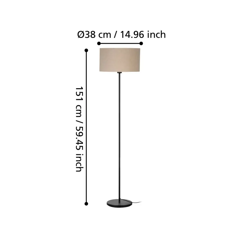 Lampa stojąca Feniglia z lnianym kloszem natura