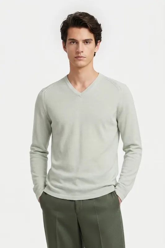 Brooks Brothers V-neck Organic Cotton Teal Maat: XXL | Sweaters Outlet | Heren