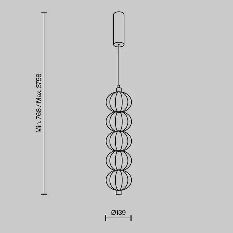 Lampa wisząca LED Maytoni Golden Cage, pionowa, Ø 13,9 cm