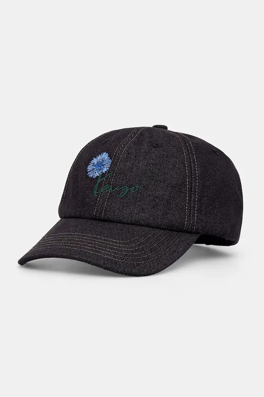 Kenzo czapka z daszkiem męska jeansowa