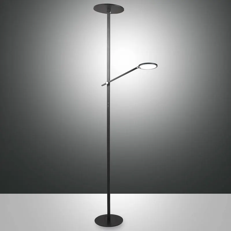 Lampa stojąca LED Regina z ramieniem do czytania, 2-punktowa, czarna