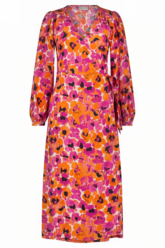 Fabienne Chapot Nia Dress Pink Candy/mandarin Maat: 36 | Midi Jurken Outlet | Dames | Roze