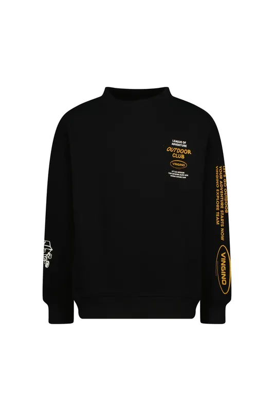 Vingino Boys Nazari Sweater Deep Black Maat: 10 | Sportkleding Outlet | Unisex | Zwart