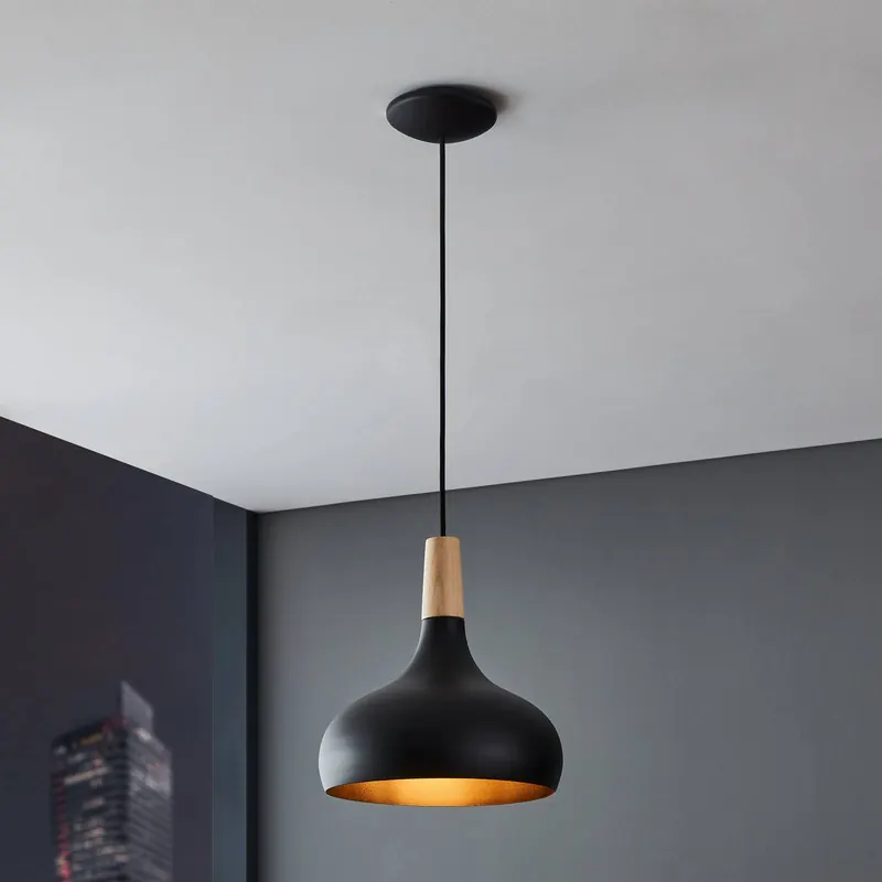 Lampa wisząca Sabinar, 1-punktowa, czarna, Ø 28 cm