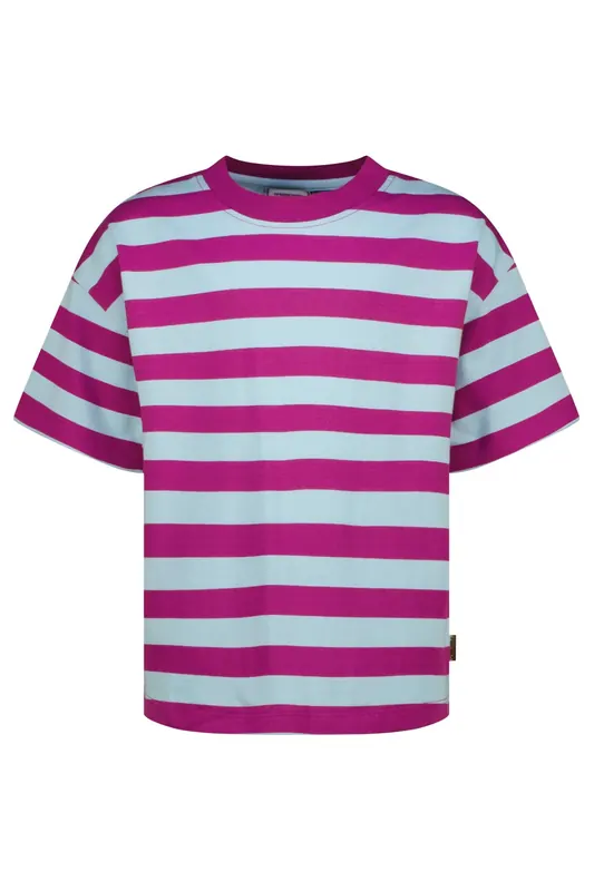 Vingino Girls Basic Stripe Tee T-shirt Powder Blue Maat: 6 | T-Shirts Outlet | kids | Blauw