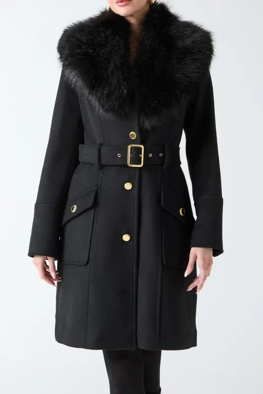 GUESS New Alice Coat Jet Black A996 Maat: 46 | Single-Breasted Mantels Outlet | Dames | Zwart