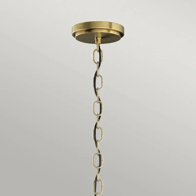 Lampa wisząca Roux, kolory mosiądzu, szkło
