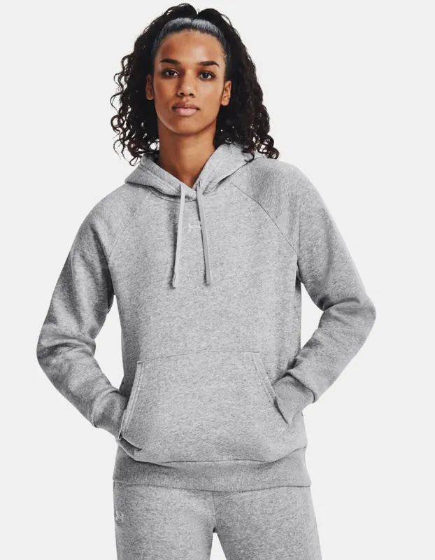 UNDER ARMOUR bluza dresowa damska z kapturem Rival Fleece szara (S)