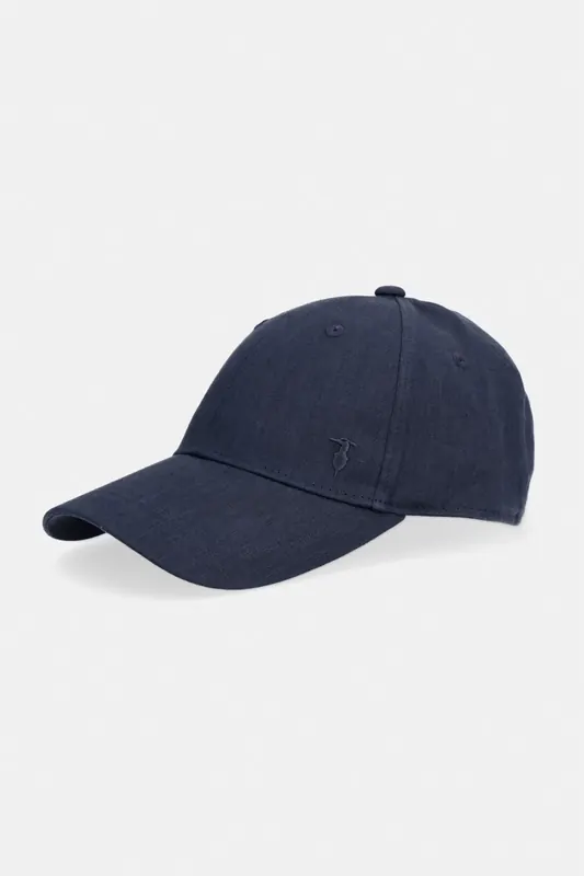 Trussardi czapka baseballowa męska lniana