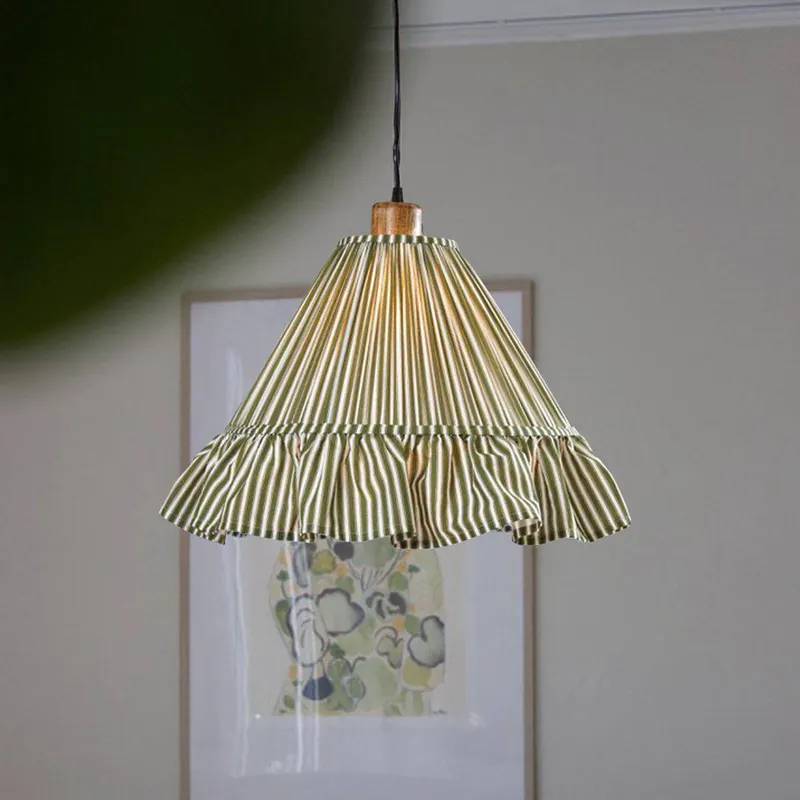 PR Home żyrandol Estrid, zielona, materiał, Ø 40 cm, E27