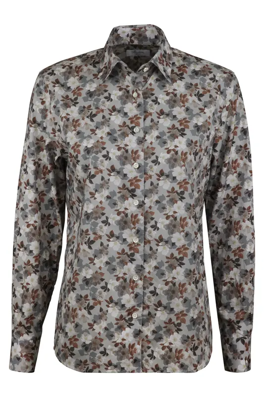 Stenströms Siri Shirt Light Grey Pattern Maat: 44 | Longsleeves Outlet | Dames | Grijs