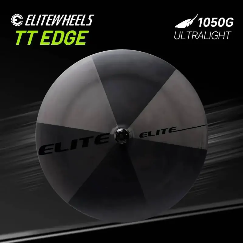 ELITEWHEELS TT EDGE UD Raw Weave Ekstremalnie Lekkie Koła z Pełnym Hamulcem Tarczowym 1050g, Zestaw Kół Karbonowych z Mechanizmem Ratchet 50T, Łożyska Ceramiczne