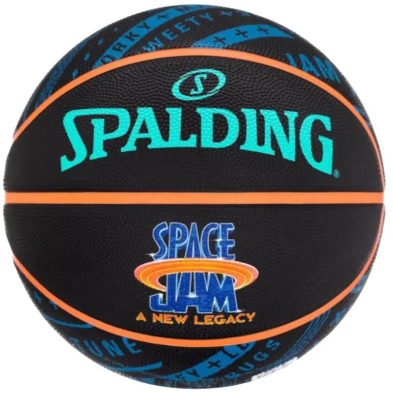 Spalding Space Jam Tune Squad Roster Ball 84540Z, Unisex, Czarne, piłki do koszykówki, Guma, rozmiar: 7