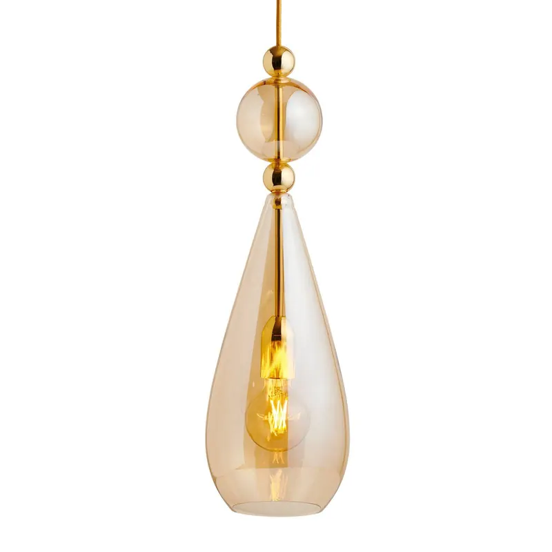EBB & FLOW Smykke L Lampa wisząca złota złota-dymna