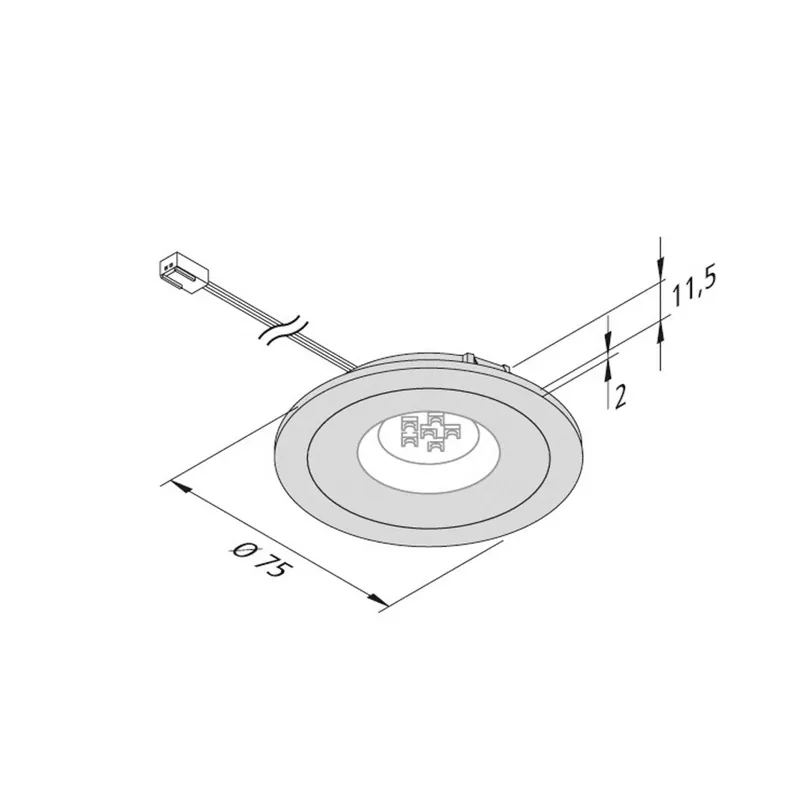Wbudowane reflektory LED do mebli AR 68 4W stal szlachetna 2700 K