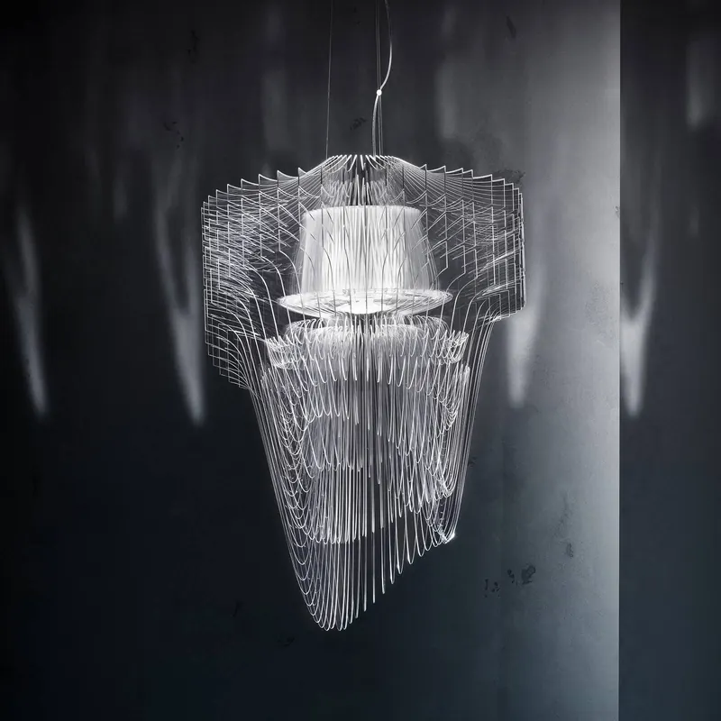 Żyrandol Slamp Aria M, przezroczysty, Ø 60 cm