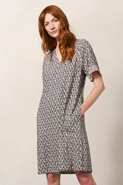White Stuff Cora Linen Blend Dre Natural Maat: 10 | Mini Jurken Outlet | Dames | Grijs